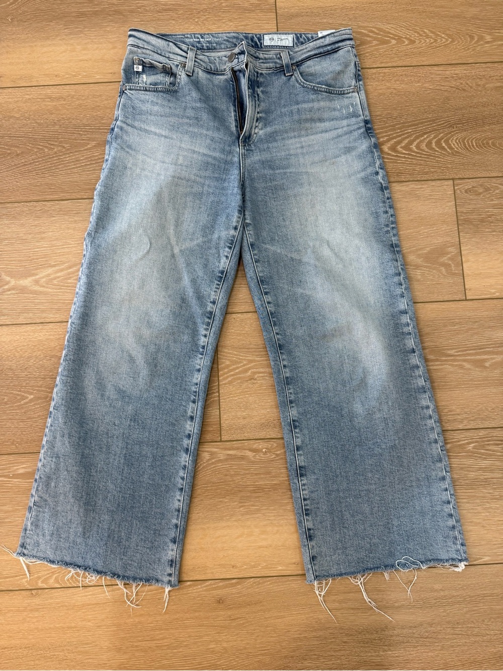 High-Rise AG Saige Light Blue Wide-Leg Jeans